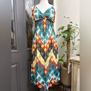 NWT She’s Cool Boho-Chic Smocked Empire Waist Midi Dress | Size 2X